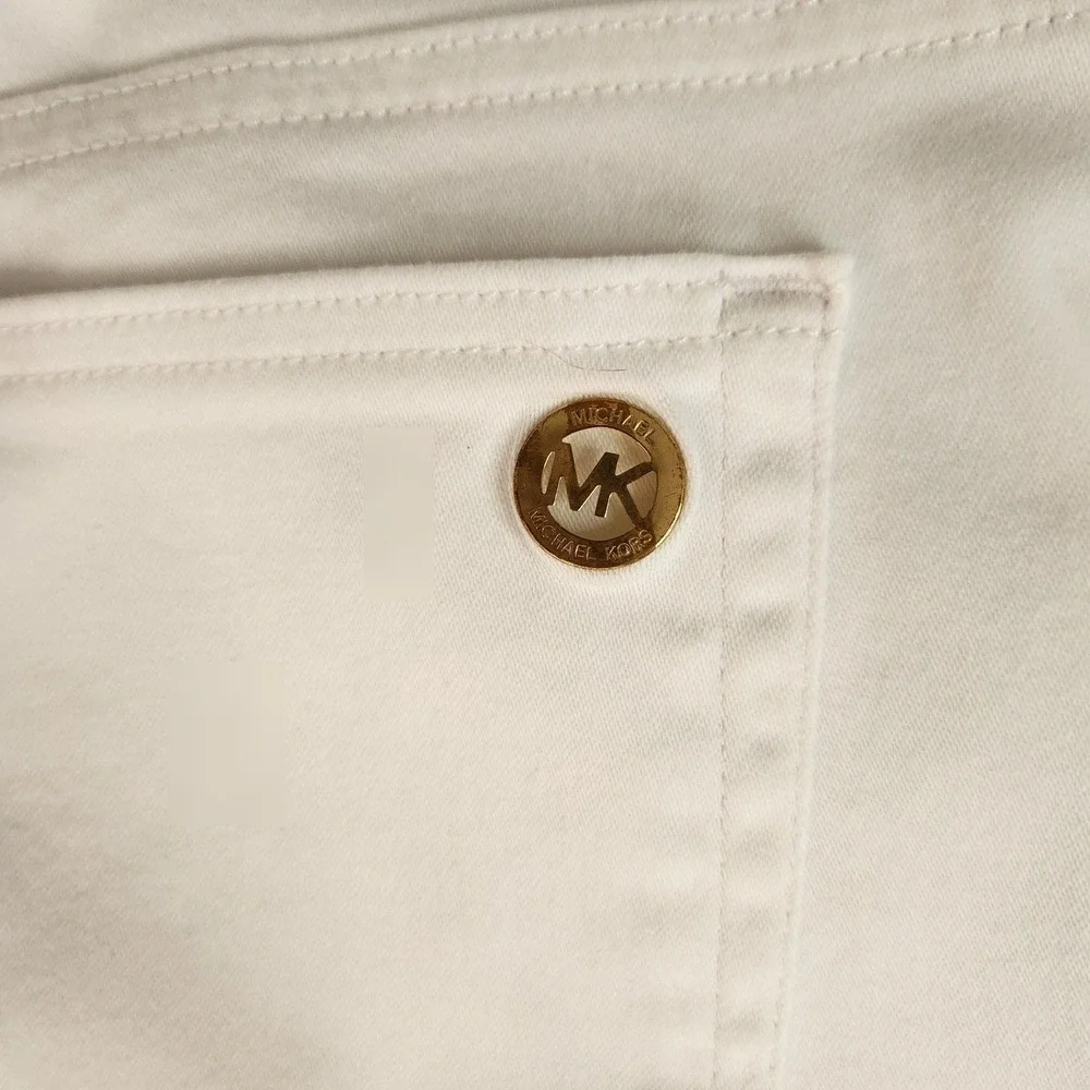 New‎ Michael Kors White Denim Jeans Pants Izzy Skinny Size 14